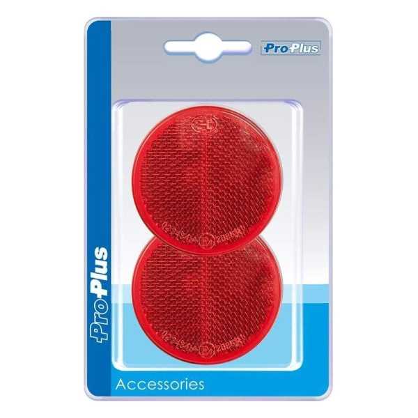RÃ©flecteur rouge 60mm adhÃ©sif 2 piÃ¨ces dans blister