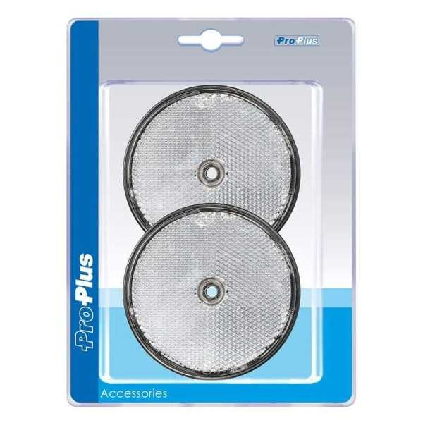 RÃ©flecteur blanc 80mm Ã  visser 2 piÃ¨ces dans blister