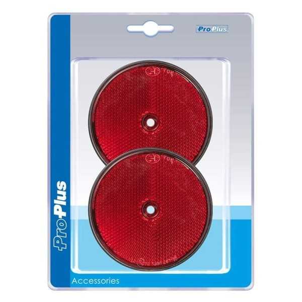 RÃ©flecteur rouge 80mm Ã  visser 2 piÃ¨ces dans blister