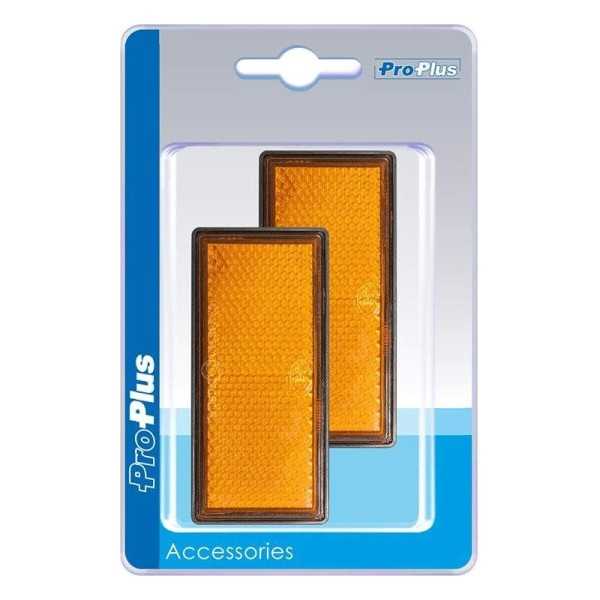 RÃ©flecteur orange 85x39mm adhÃ©sif avec plaque de base 2pcs. dans blister