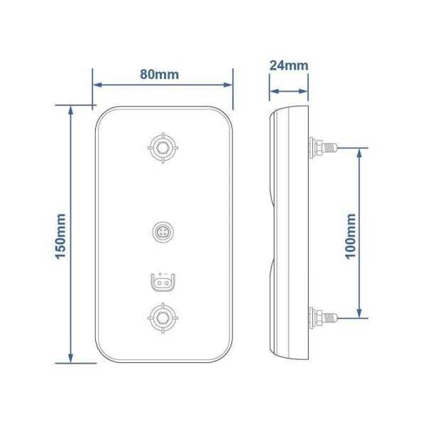 Feu arrière 12 24V 4 fonctions 80x150mm LED | ProPlus | Éclairage
