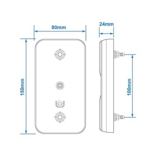 Feu arrière 12 24V 4 fonctions 80x150mm LED dans blister | ProPlus ...