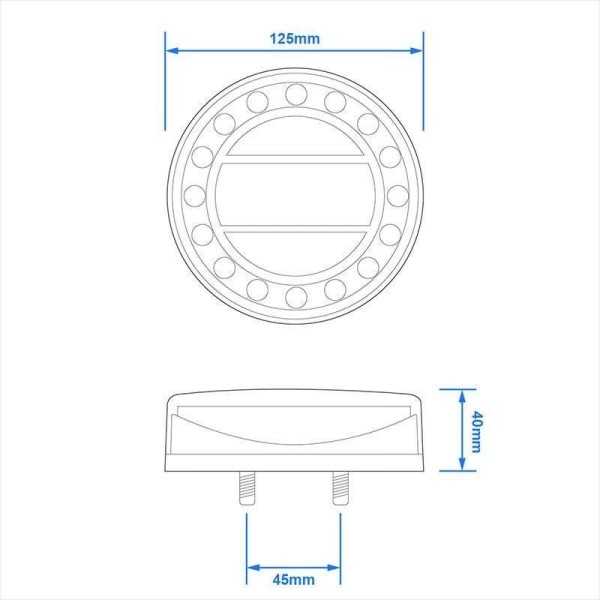 Feu arrière 12 24V 4 fonctions 125mm LED dans blister | ProPlus | É...