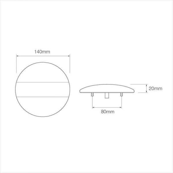 Feu arrière 12 24V 3 fonctions 140mm STF LED | ProPlus | Éclairage