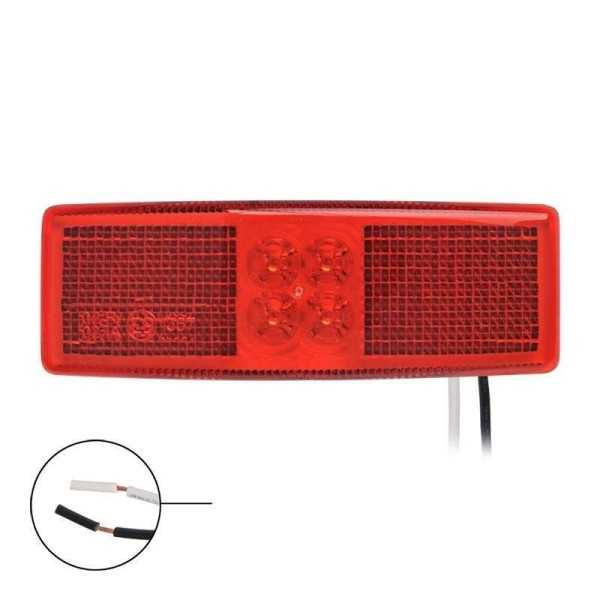 Feu de position arrière 12 24V rouge 110x40mm LED dans blister | Pr...