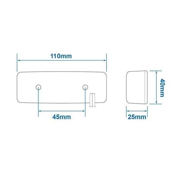 Feu de position arrière 12 24V rouge 110x40mm LED dans blister | Pr...