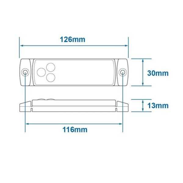 Feu de position 12 24V blanc 126x30mm LED dans blister | ProPlus | ...