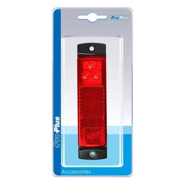 Feu de position 12 24V rouge 126x30mm LED dans blister