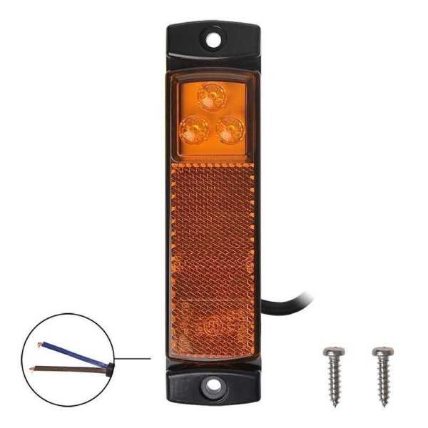 Feu de position latéral 12 24V orange 126x30mm LED dans blister | P...