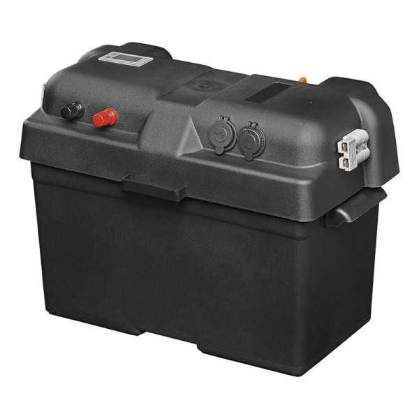 Boîte à batterie 35x18x23cm 2x USB - 1x 12V prise - Voltmètre - 2x ...