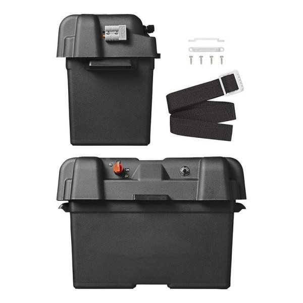 Boîte à batterie 35x18x23cm 2x USB - 1x 12V prise - Voltmètre - 2x ...