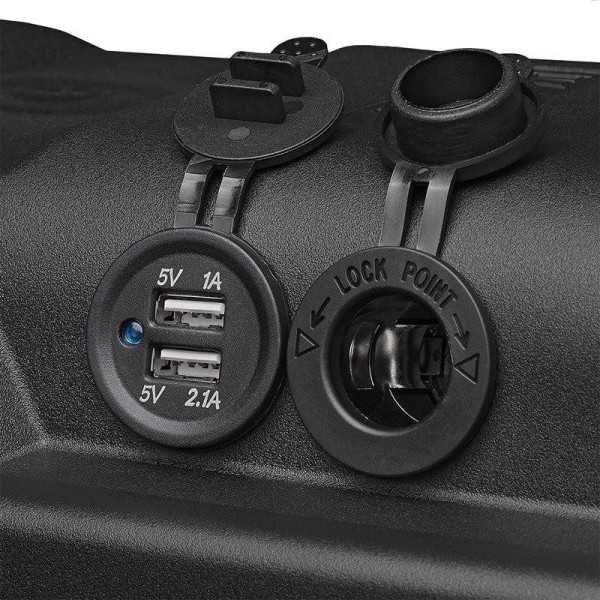 Boîte à batterie 35x18x23cm 2x USB - 1x 12V prise - Voltmètre - 2x ...