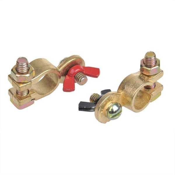 Set de cosses de connexion de batterie ( et) et (-) avec écrou papi...