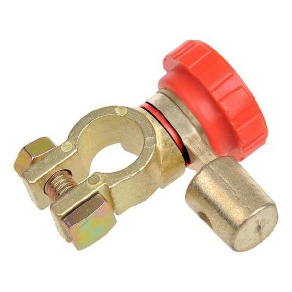 Cosse de connexion de batterie (-) avec coupe circuit ronde dans bl...