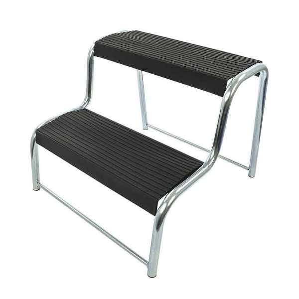 Marche pied 2 marches noir pour caravane camping-car