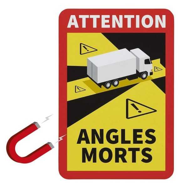 Sticker magnÃ©tique Attention Angles Morts camion