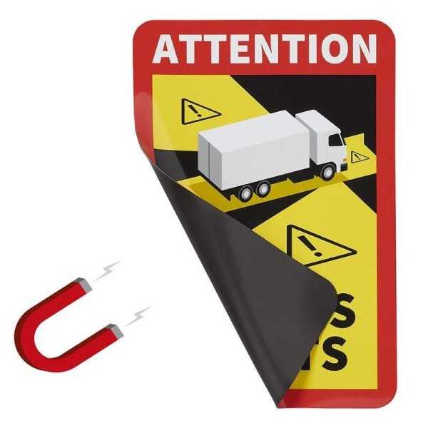 Sticker magnétique Attention Angles Morts camion |  | Autocollant
