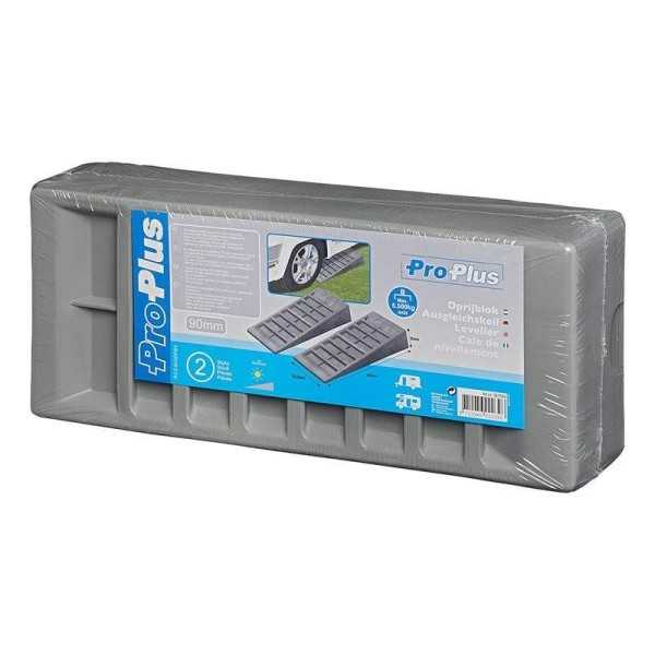 Cale de nivellement 90mm gris jeu de 2 pièces | ProPlus | Cale Roue