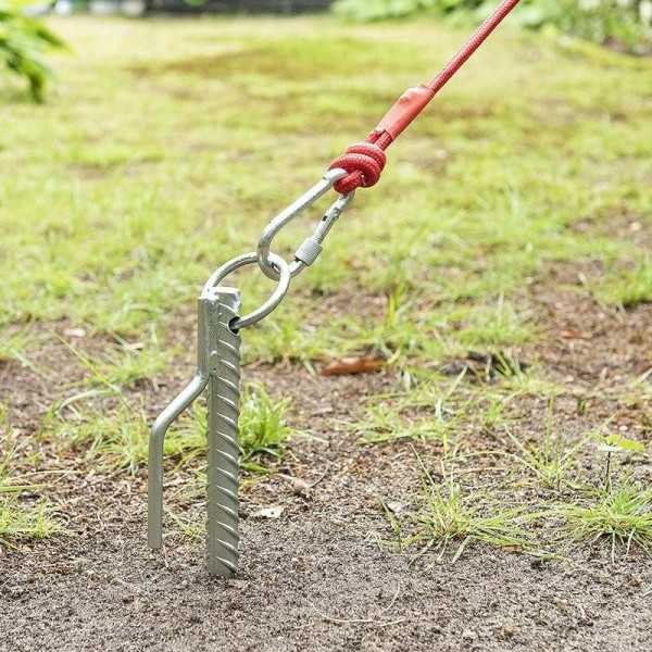 Piquet d'ancrage au sol 41cm avec crochet et anneau | ProPlus | Piquet
