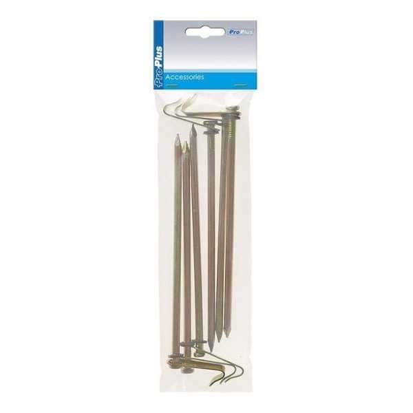 Piquet roche mÃ©tal avec crochet 21cm 6 piÃ¨ces dans polybag
