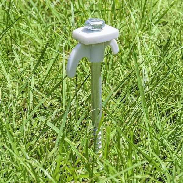 Piquet de tente à visser en métal avec crochet plastique 20cm | Pro...