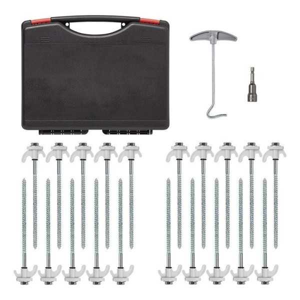 Piquets de tente vissable jeu de 20 pcs 20cm en métal avec crochet ...