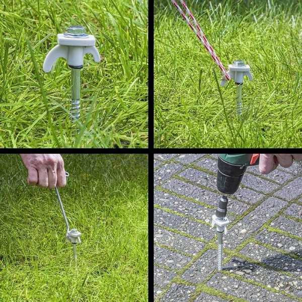 Piquets de tente vissable jeu de 20 pcs 20cm en métal avec crochet ...