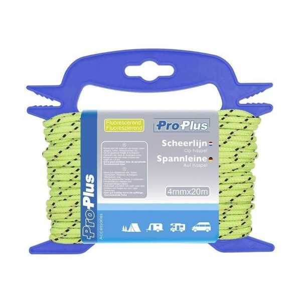 Corde d'haubanage fluorescent 4mm x 20m sur dérouleur | ProPlus | C...