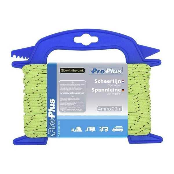 Corde d'haubanage glow-in-the-dark 4mm x 20m sur dérouleur | ProPlu...