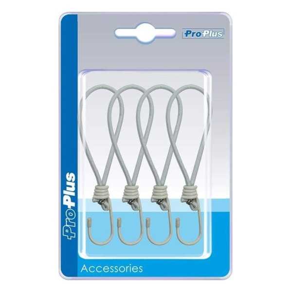 Tendeur elastique avec crochet blanc 4 piÃ¨ces dans blister