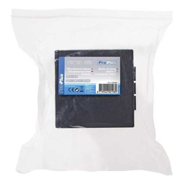 Socle à encastrer mâle CEE carré noir | ProPlus | Prise & Rallonge