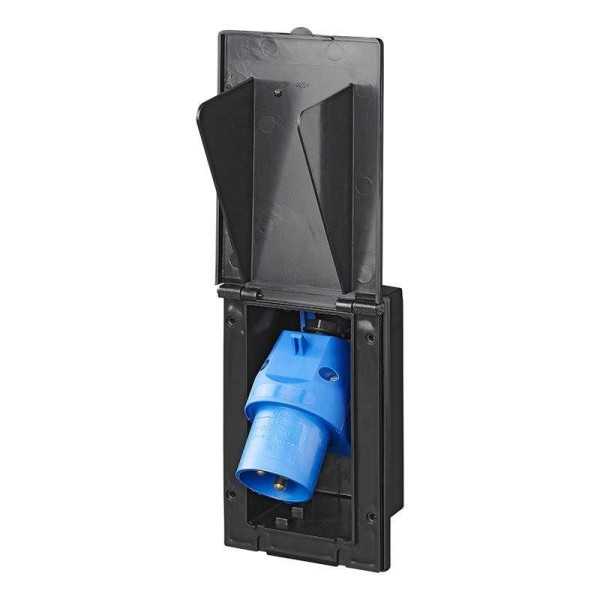 Socle Ã  encastrer mÃ¢le CEE rectangulaire noir