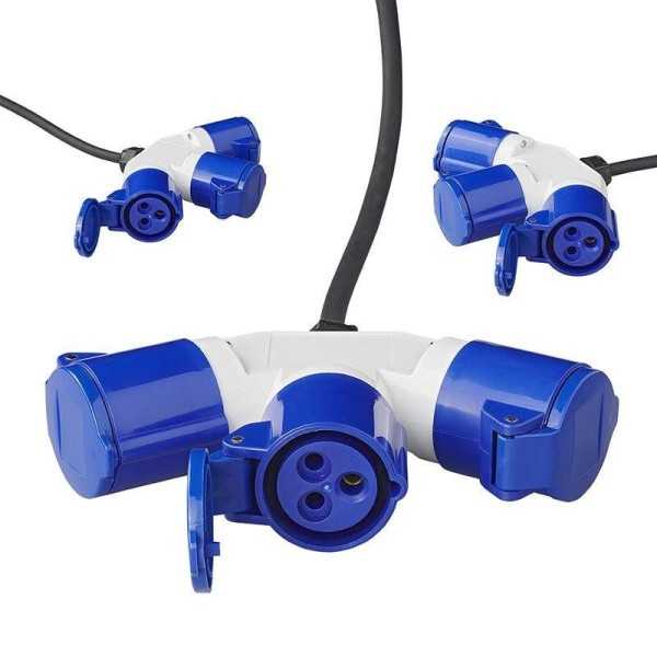 Câble adaptateur 150cm 3x2,5mm² fiche Schuko vers prise 3xCEE | Pro...