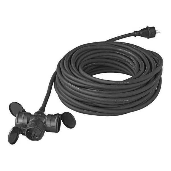 Rallonge triple prise Schuko 25M 3x1