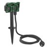 Prise de jardin Schuko double avec piquet 2M 3x1