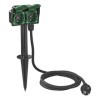 Prise de jardin Schuko double avec piquet 2M 3x2