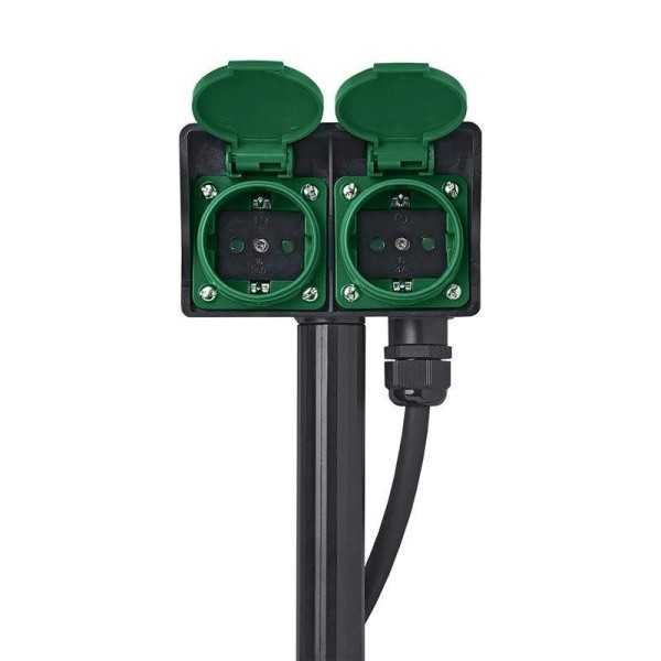 Prise de jardin Schuko double avec piquet 2M 3x2,5mm² | ProPlus | P...