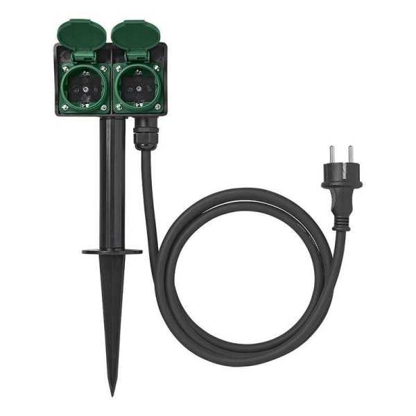 Prise de jardin Schuko double avec piquet 2M 3x2,5mm² | ProPlus | P...