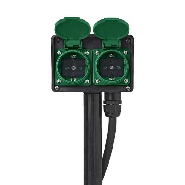 Prise de jardin Schuko quadruple avec piquet 2M 3x1,5mm² | ProPlus ...