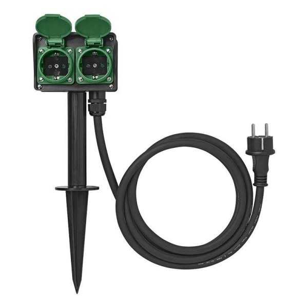 Prise de jardin Schuko quadruple avec piquet 2M 3x1,5mm² | ProPlus ...