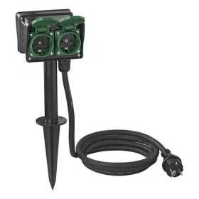 Prise de jardin Schuko quadruple avec piquet 2M 3x2