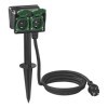 Prise de jardin Schuko quadruple avec piquet 2M 3x2