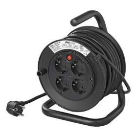 Enrouleur Ã©lectrique Schuko quadruple prise 15M 3x1