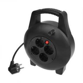 Enrouleur Ã©lectrique Schuko quadruple prise 15M 3x1