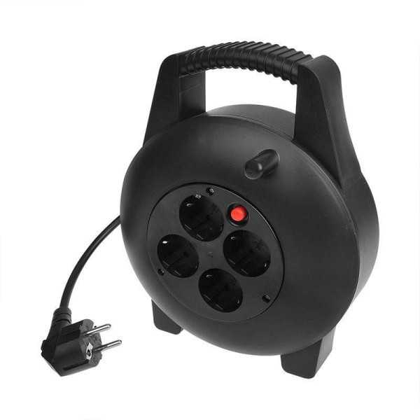 Enrouleur Ã©lectrique Schuko quadruple prise 15M 3x1