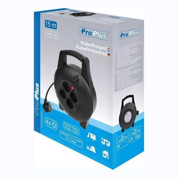 Enrouleur électrique Schuko quadruple prise 15M 3x1,0mm² | ProPlus ...