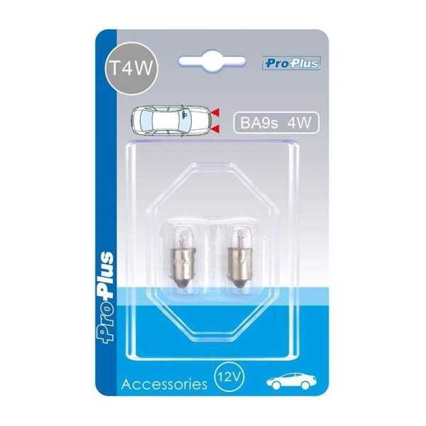 Lampe de voiture 12V 4W BA9s 2 piÃ¨ces dans blister