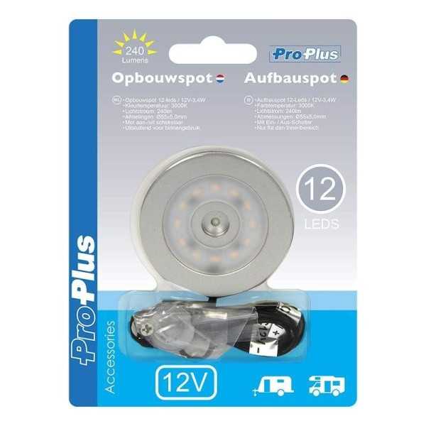 Spot monté en surface 12-leds 12V 240lm 55x5,0mm | ProPlus | Spot e...