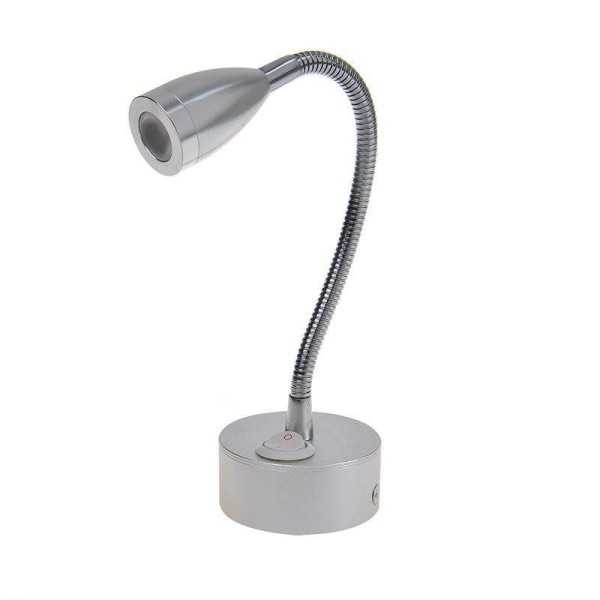 Spot montÃ© en surface 1-led avec col de cygne flexible 12V 120lm 65x110-260mm