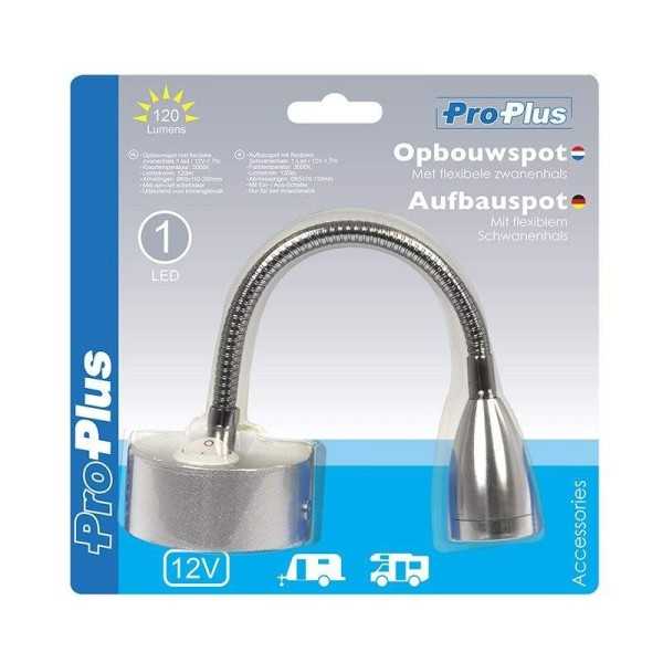 Spot monté en surface 1-led avec col de cygne flexible 12V 120lm 65...